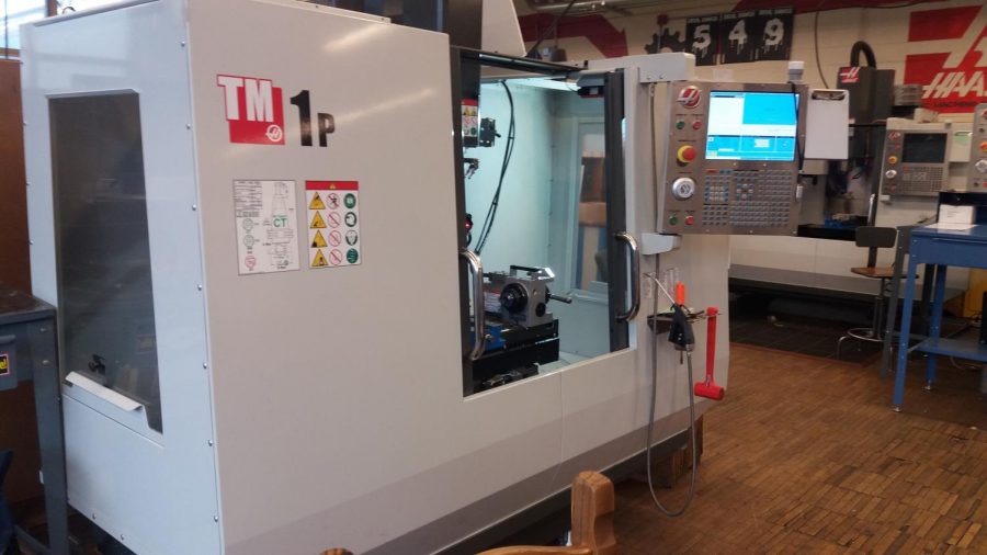 One of the CNC milling machines that the shop will be receiving eight more of