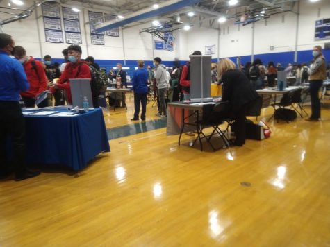 Students find out information from local recruiters at the college, technical, academic and military fair. 
