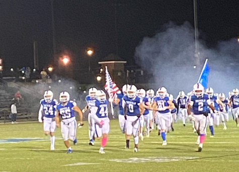 The Blue Devils Take The Field Before Their Victory Over Wachusett on Senior Night