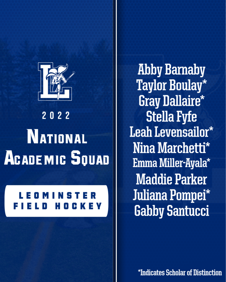 Leominster Field Hockey students added to National Academic squad. 