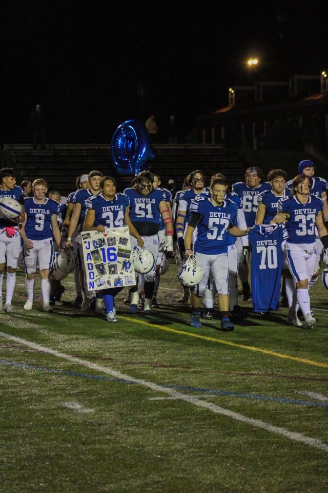 As the team takes the field on senior night, two students were honored.