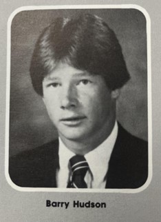 The yearbook photo of LHS Dean Barry Hudson. 