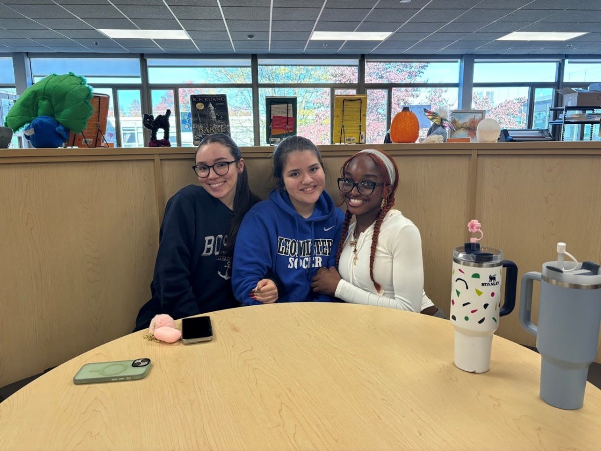 Rebecca Dasilva, Junior, Karen do Amaral, Sophomore, and Stacey Kwende (from left)